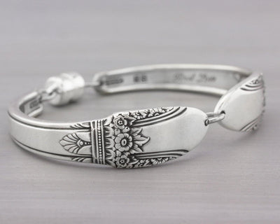 Silverware Bracelet - Spoon Jewelry - First Love Silverware Bracelet - First Love 1937 - Christmas  Gift for Her