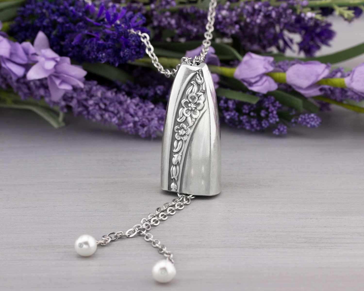 Antique Silverware Adjustable Bolo Necklace Starlight Rose/Queen Mary 1953  Gift for Her