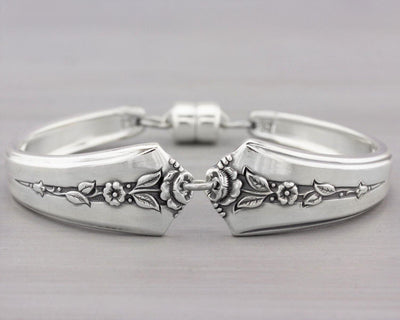 Silverware Bracelet - Spoon Jewelry - Spring Garden 1947 Antique Silverware Jewelry - Mothers Jewelry - Gift for Her - Christmas Gift