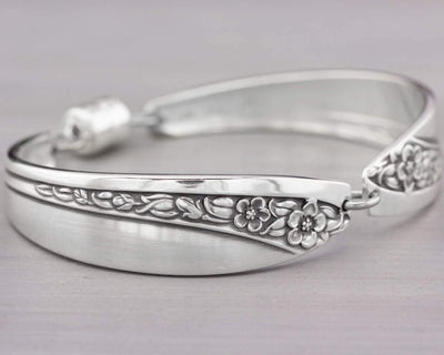 Silverware Jewelry - Spoon Bracelet - Queen Mary/Starlight Rose 1953 Silverware Bracelet - Christmas Gift Idea for Her