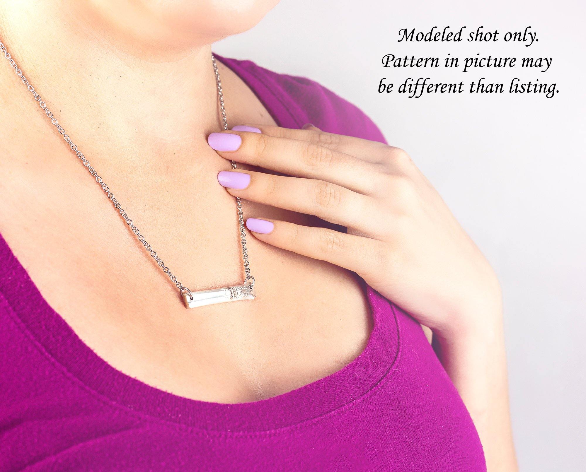 King Fredrick Silverware Bar Pendant Necklace - Horizontal Spoon Pendant - Antique Silverware Jewelry - Gift for Her