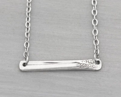 Spoon Necklace April - Silverware Jewelry - Bar Necklace Pendant - Gift for Her