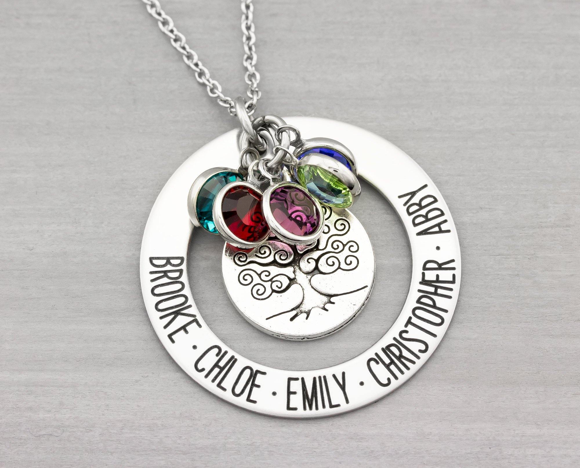 Family Birthstone Necklace Push Present Mom Necklace Grandma Necklace  Mothers Day Gift - Etsy UK