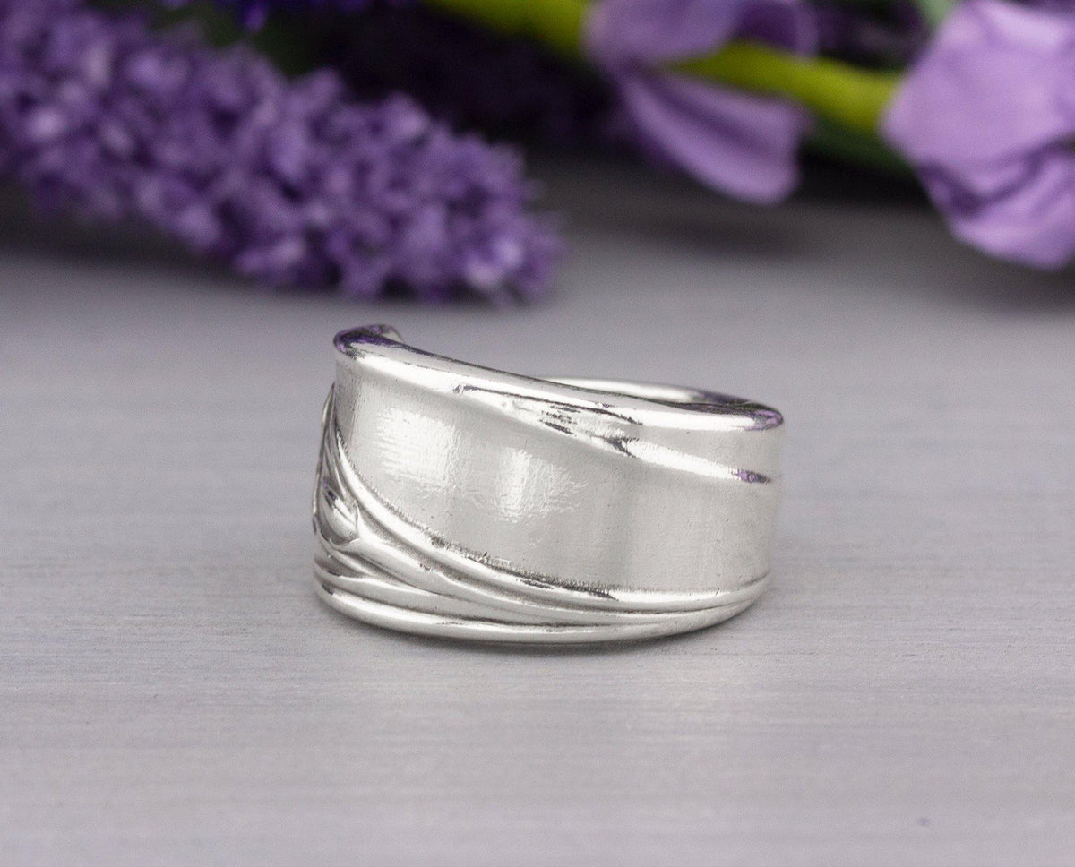 Daffodil 1950 Spoon Ring - Silverware Jewelry - Antique Silverware Jewelry Gift for Her - Wrap Ring or Straight Ring