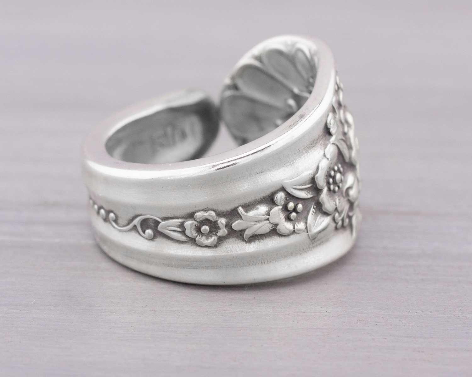 Spoon Jewelry 1953 Jubilee - Antique Silverware Jewelry - Vintage Silverware Spoon Ring - Wrap Ring - Straight Ring