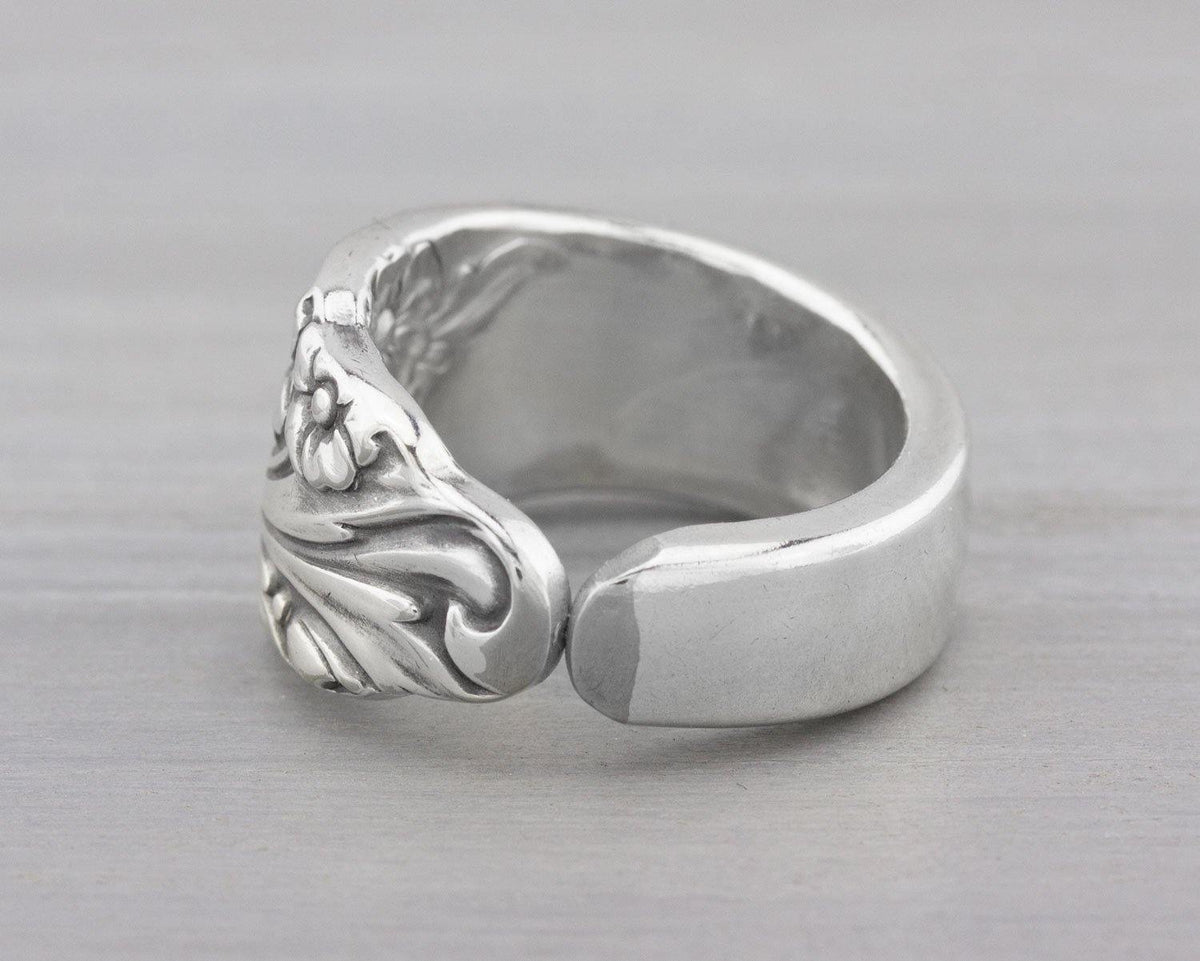 1950 Evening Star Vintage Spoon Ring - Antique Silverware Jewelry - Gifts for Her - Flower Ring