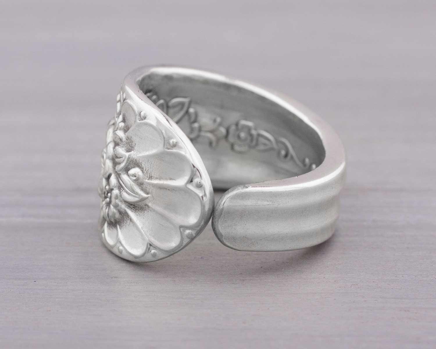 Spoon Jewelry 1953 Jubilee - Antique Silverware Jewelry - Vintage Silverware Spoon Ring - Wrap Ring - Straight Ring