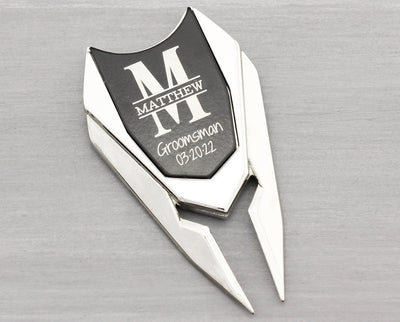Personalized Divot Tool and Golf Ball Marker Groomsmen Best Man Gifts for Men - Groomsman Proposal Gift for Him - Custom Engraved Golf Gifts