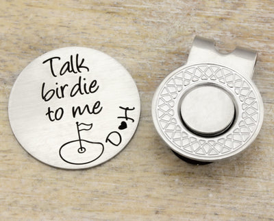 Ball Marker Personalized Talk Birdie To Me Magnetic Hat Clip - Golf Gifts for Men, Women - Anniversary Birthday Gift for Him - Golfer Gifs
