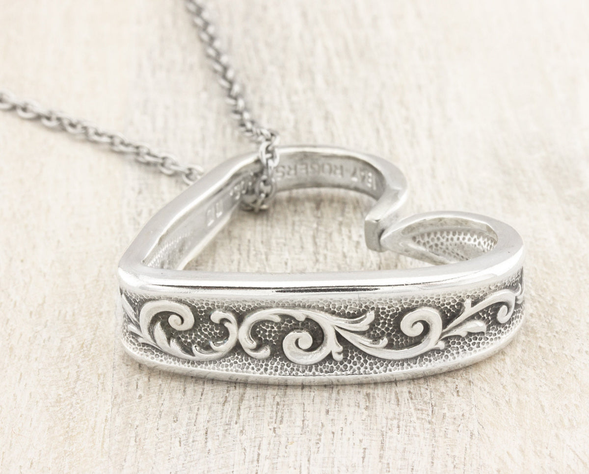 Esperanto 1967 Antique Spoon Jewelry - Silverware Heart Necklace - Vintage Silverware Jewelry - Spoon Heart Pendant - Mother's Day Gift