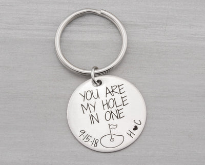 Custom Golf Gifts for Men Women - Personalized Golfing Keychain Anniversary Gift for Him - Golf Key Chain Personalized for Husband from Wife