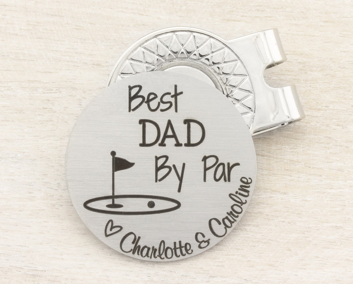 Personalized Dad Golf Gift Idea - Golf Ball Marker Best Dad By Par - Custom Golf Gifts for Men - Grandpa Golf Gifts - Fathers Day Gift