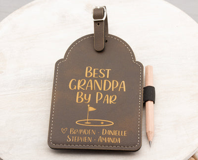 Golfing Gifts for Men - Personalized Golf Bag Tag Tee Holder Fathers Day Birthday Gift for Dad Grandpa Husband Boyfriend - Golfer Gift Idea