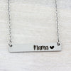 Custom Name Necklace, Engraved Bar Necklace, Mama Necklace, Mothers Day Personalized Gift for Mom