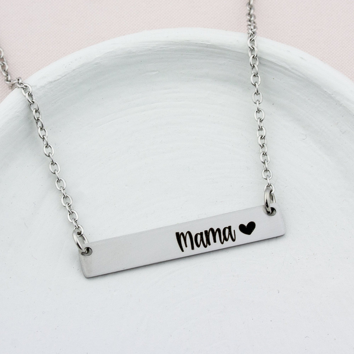 Custom Engraved Mama Bar Necklace - Heartfelt Tokens