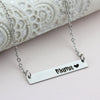 Custom Name Necklace, Engraved Bar Necklace, Mama Necklace, Mothers Day Personalized Gift for Mom