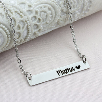 Custom Engraved Mama Bar Necklace - Heartfelt Tokens