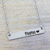 Custom Name Necklace, Engraved Bar Necklace, Mama Necklace, Mothers Day Personalized Gift for Mom
