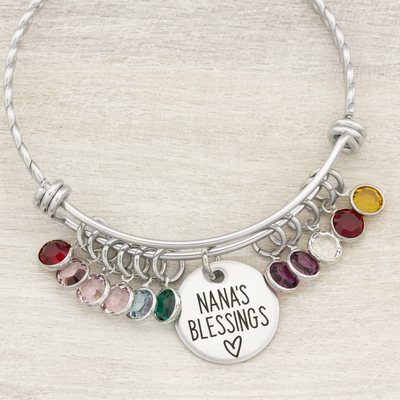 Custom Birthstone Bracelet for Grandma or Mom