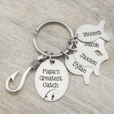 Personalized Fishing Lure Key Chain Gift Greatest Catch