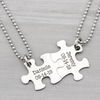 His and Her Puzzle Piece Necklace Set