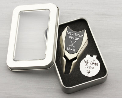 Custom Engraved Divot Tool and Golf Ball Marker Gift Set