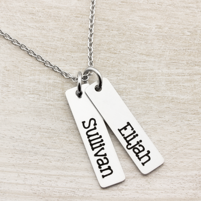 Custom Engraved Kids Name Pendant Necklace