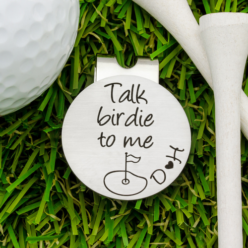 Golf Ball Marker Personalized Talk Birdie To Me with Magnetic Hat Clip