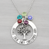 Personalized Family Tree Name Necklace with Birth Stones