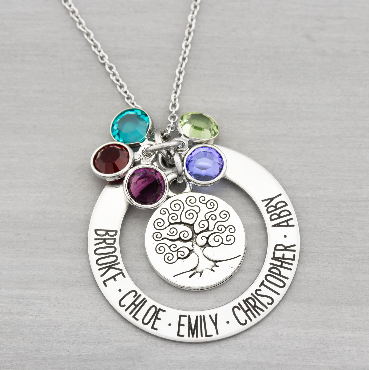 Custom family 2025 tree necklace