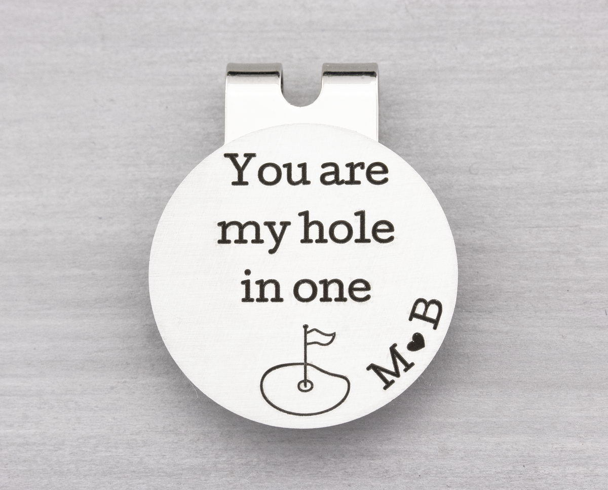 Personalized Golf Ball Marker with Hat Clip - Heartfelt Tokens